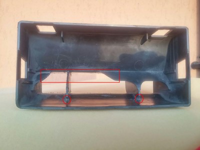 trimmed areas to allow direct intake - note notched fins to keep the conveyor lip flush with the lower surface