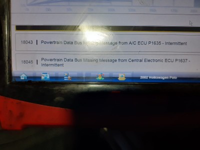 18045 - Powertrain Data Bus Missing Message from Central Electronic ECU P1637