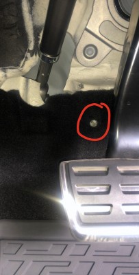 Behind the brake pedal the cut out in the carpet made me question this one