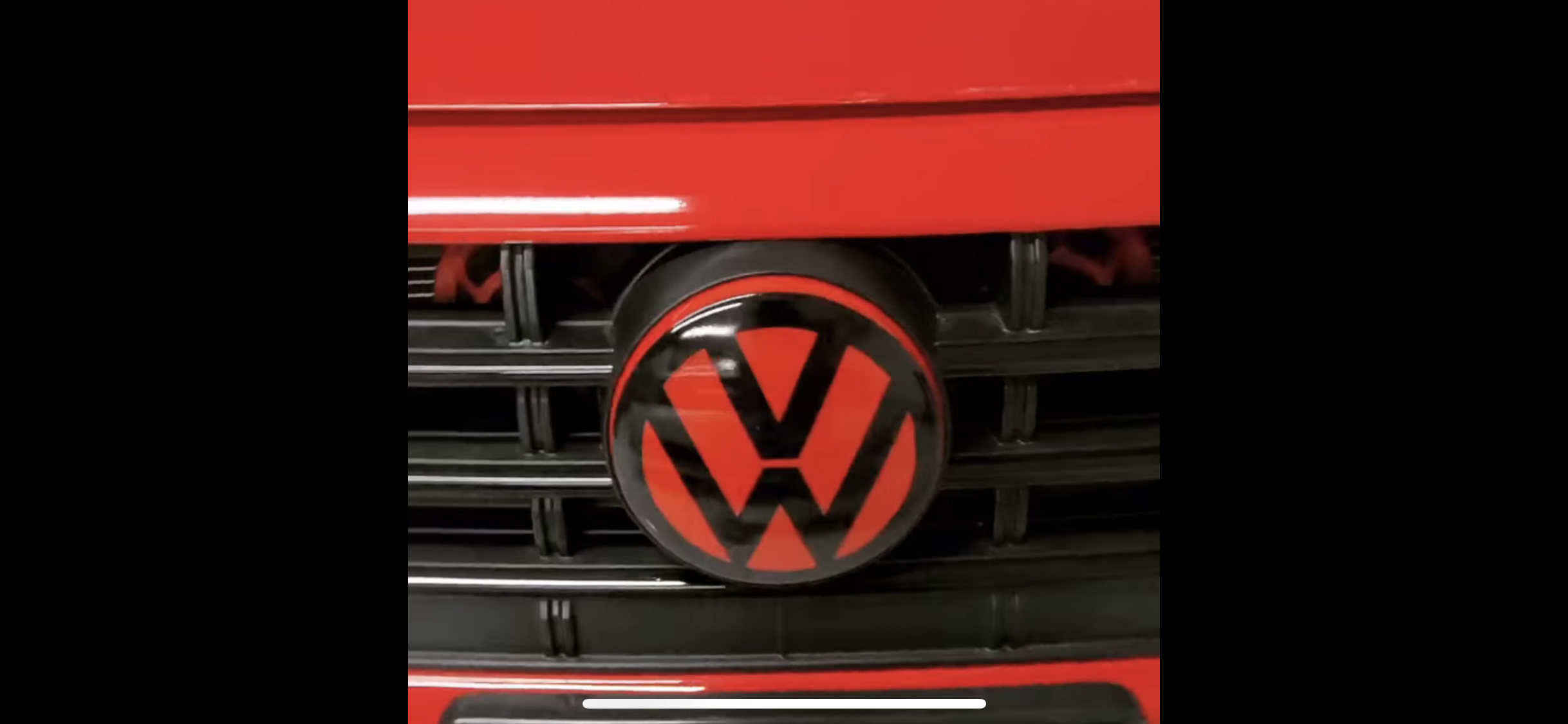 Red Silhouette Old style vw badge