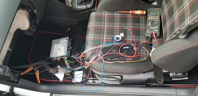 This was me trying to fit a ktp-445 amp to the oem head unit